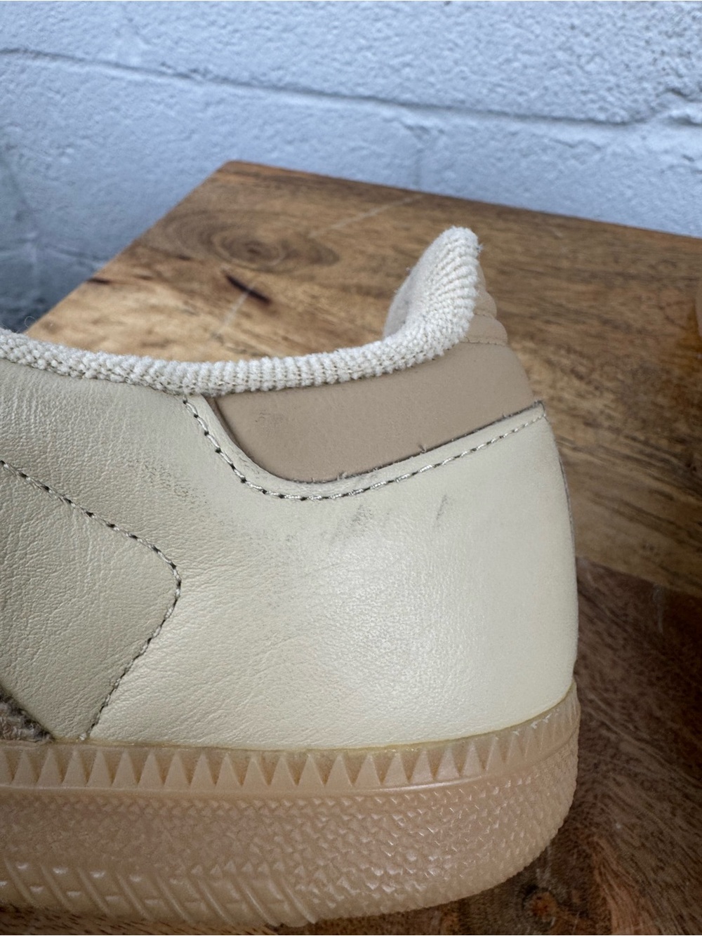 Adidas Originals Samba OG Leather Sneakers Cream/Beige Gum Sole - Picture 10 of 15
